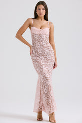 Azzurra rose pink lace godet gown Bridesmaid Collection