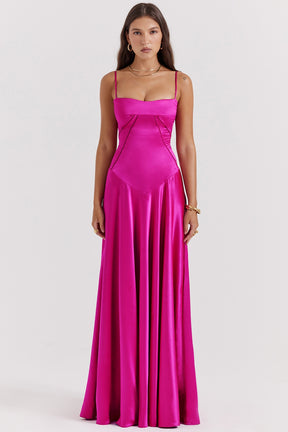 Anabella fuchsia lace up maxi dress Bridesmaid Collection