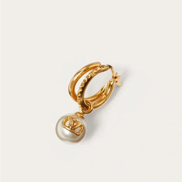 VALENTINO GARAVANI Vlogo Signature Metal Earrings SWAROVSKI Pearls