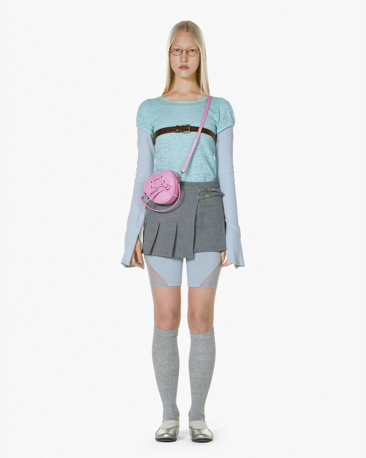 RIBBON TIE HEART BAG - PINK