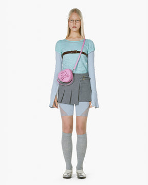 RIBBON TIE HEART BAG - PINK