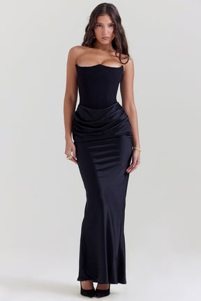 Persephone black strapless corset dress Bridesmaid Collection