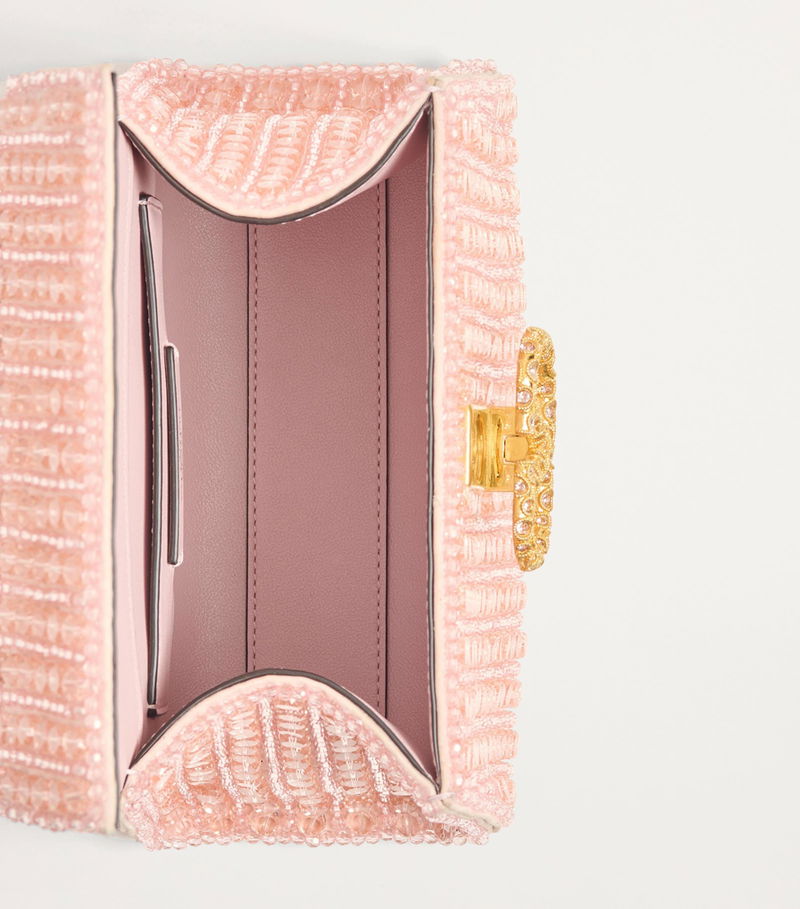 Mini Embellished Vsling Top-Handle Bag