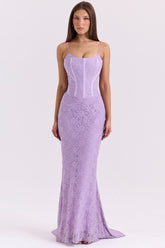 Antonina orchid lace corset maxi dress Bridesmaid Collection