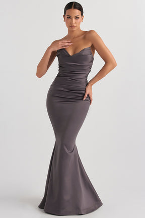 Fleur shadow satin strapless gown Bridesmaid Collection