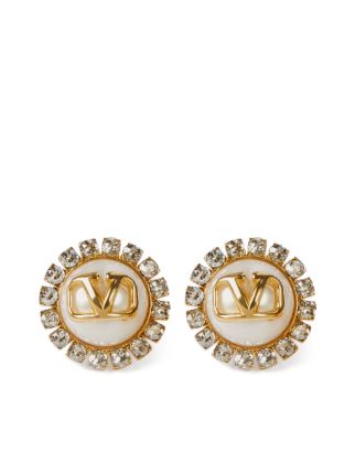 Valentino Garavani VLogo Signature crystal-embellished stud earrings