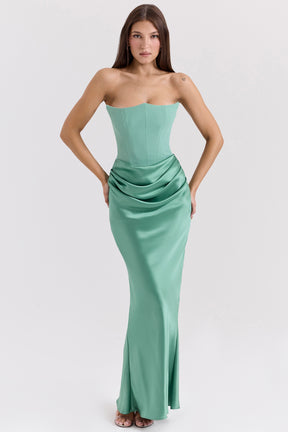 Persephone jade strapless corset maxi dress Bridesmaid Collection