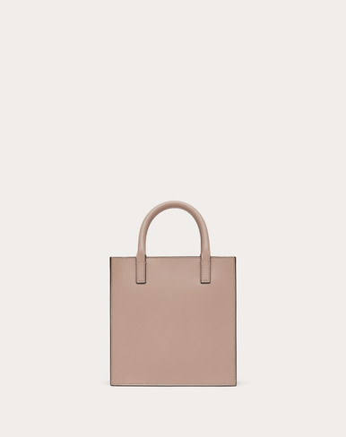 VALENTINO Small Vlogo Walk Calfskin Tote Bag – Poudre