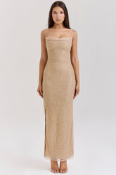 Calla seapearl embellished maxi dress Bridesmaid Collection