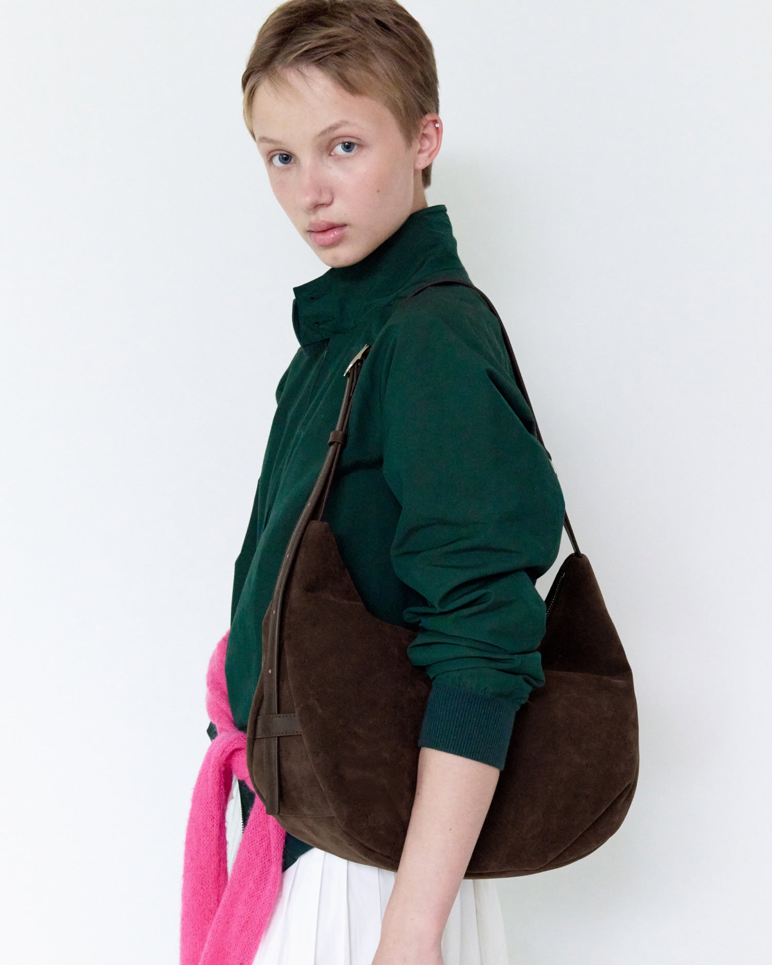 PILLOW PUFFER BAG 35 - SUEDE BROWN