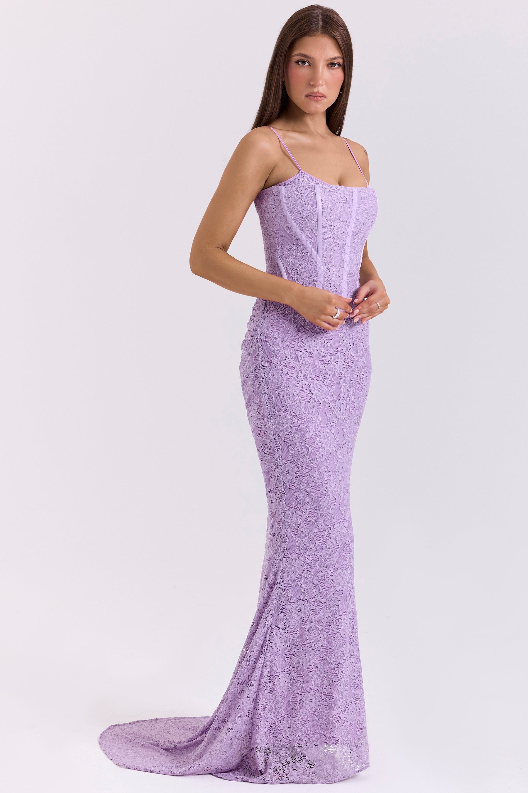 Antonina orchid lace corset maxi dress Bridesmaid Collection