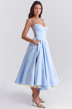 Mademoiselle cinderella blue tulle midi dress Bridesmaid Collection