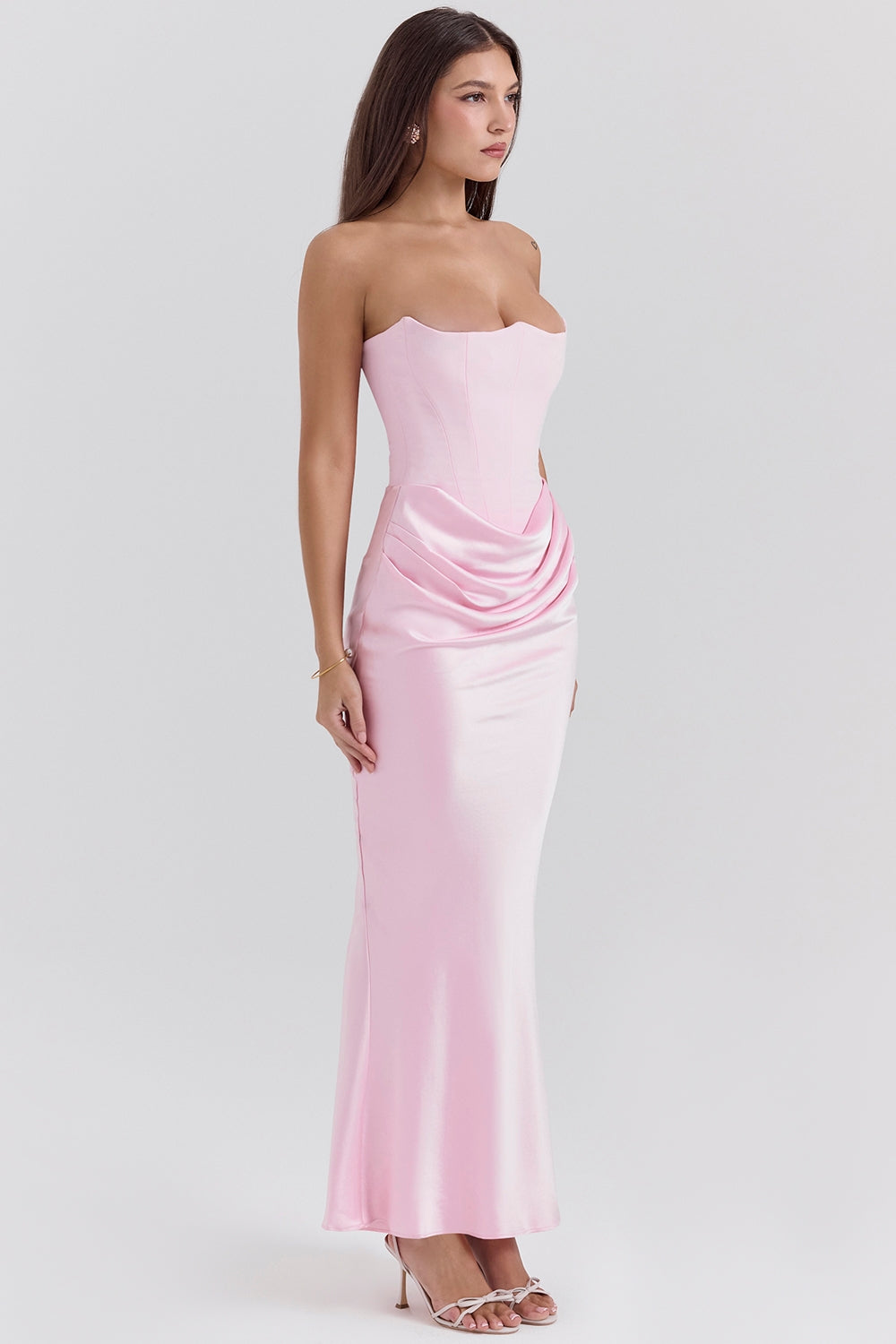 Persephone rose shadow strapless corset maxi dress Bridesmaid Collection