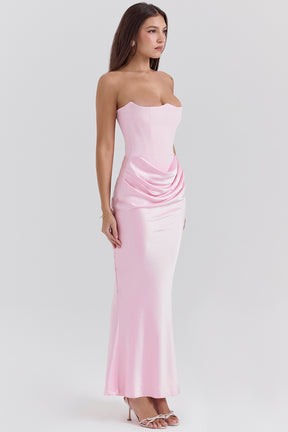 Persephone rose shadow strapless corset maxi dress Bridesmaid Collection