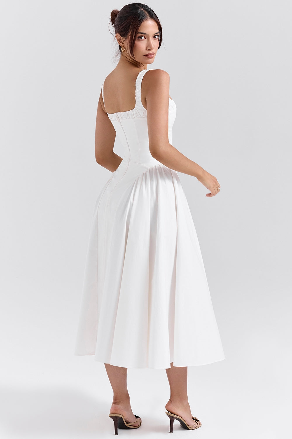 Dorothy white cotton midi sundress