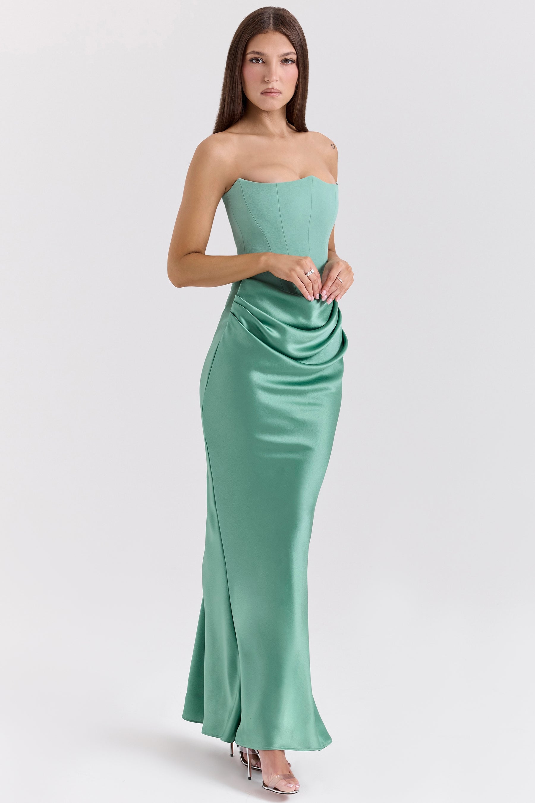 Persephone jade strapless corset maxi dress Bridesmaid Collection