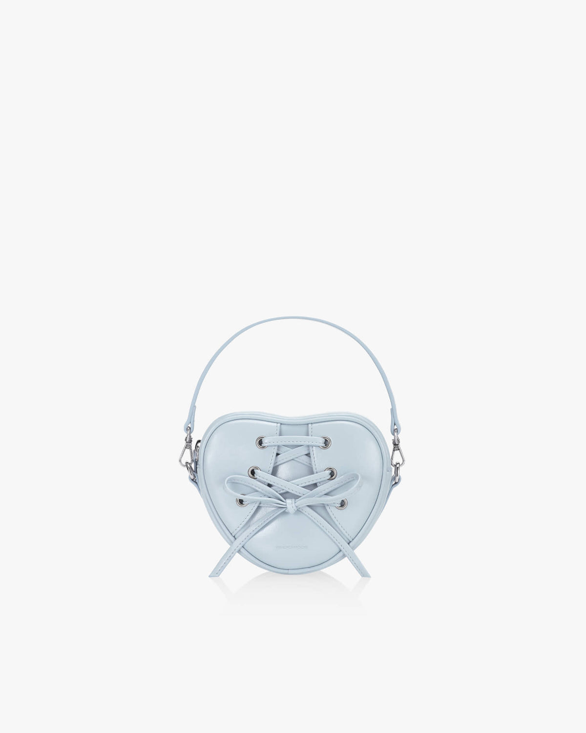 RIBBON TIE HEART BAG - PALE BLUE