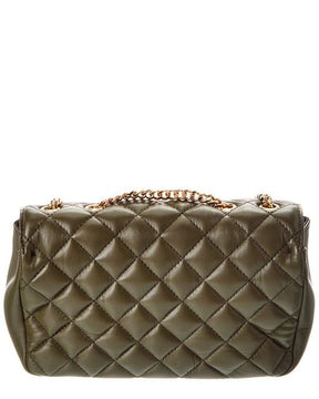 Versace Women's Grey La Medusa Quilted Leather Shoulder Bag