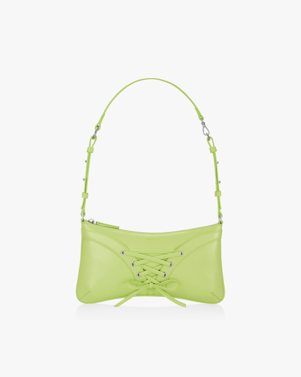 RIBBON TIE SHOULDER BAG - APPLE GREEN
