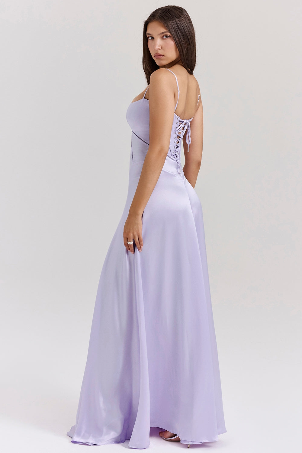Anabella orchid lace up maxi dress Bridesmaid Collection