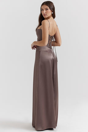 Anabella smoke lace up maxi dress Bridesmaid Collection