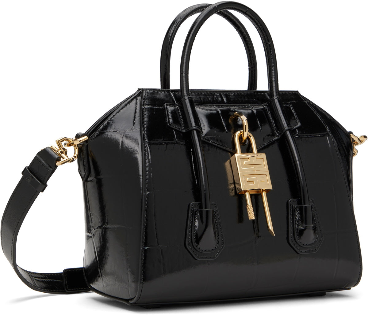 Givenchy Black Mini Antigona Lock Bag