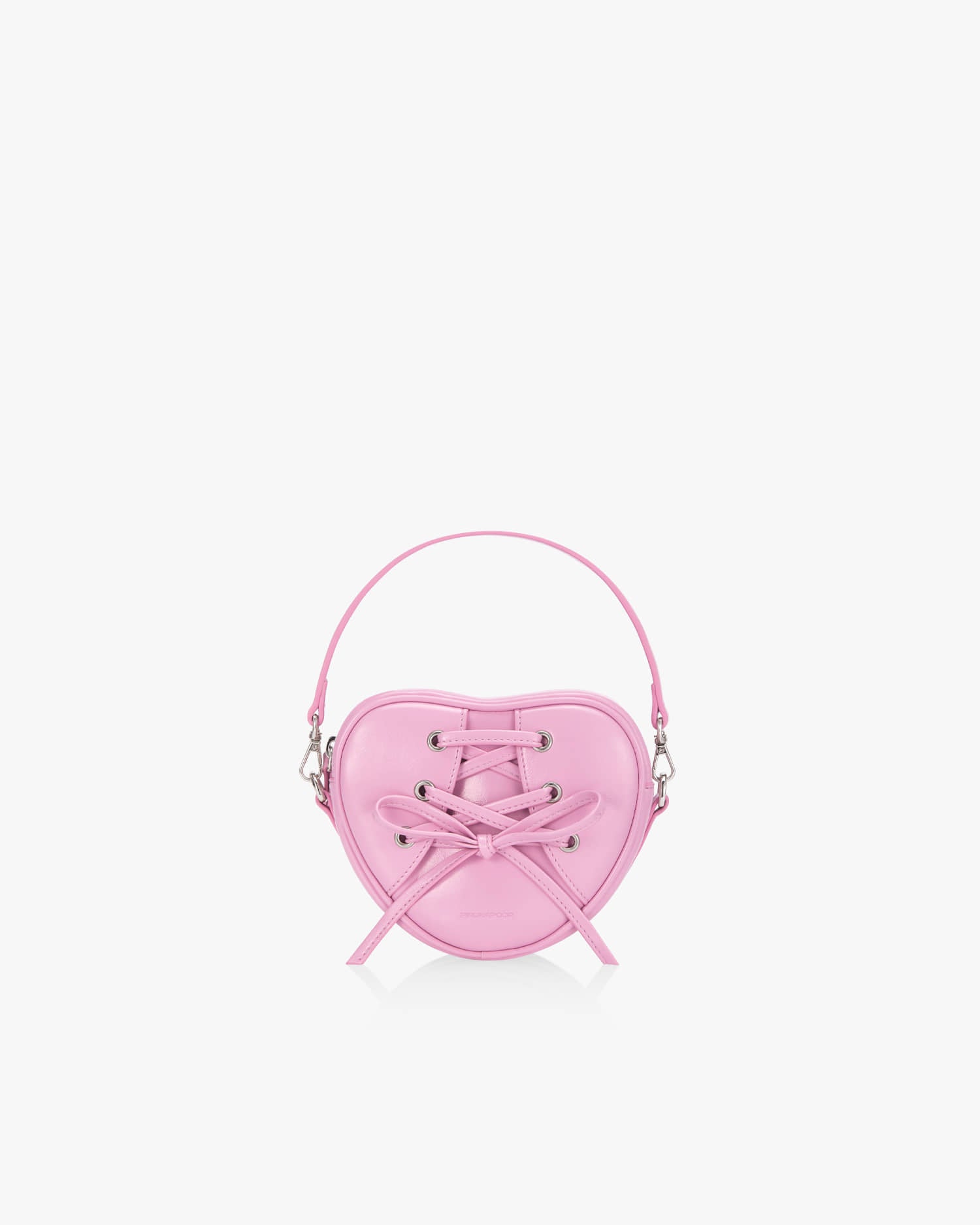 RIBBON TIE HEART BAG - PINK