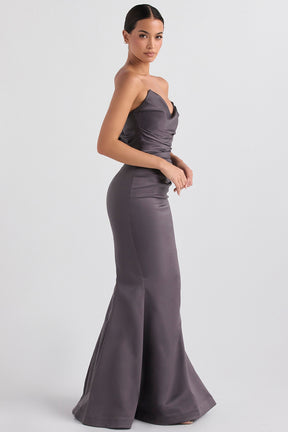 Fleur shadow satin strapless gown Bridesmaid Collection
