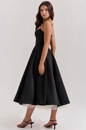 Mademoiselle black tulle midi dress Bridesmaid Collection