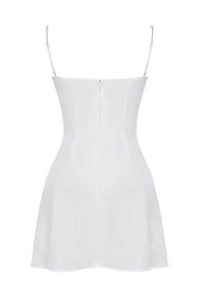 Grace ivory crystallised mini dress