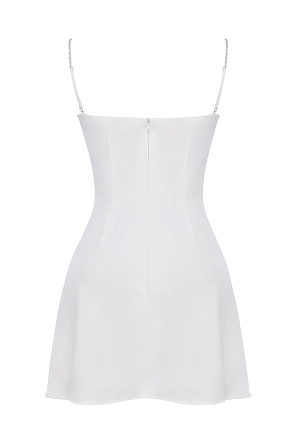 Grace ivory crystallised mini dress
