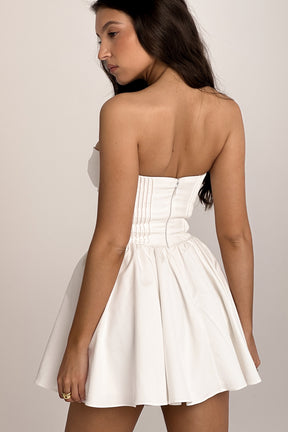 Katherine white strapless corset mini dress