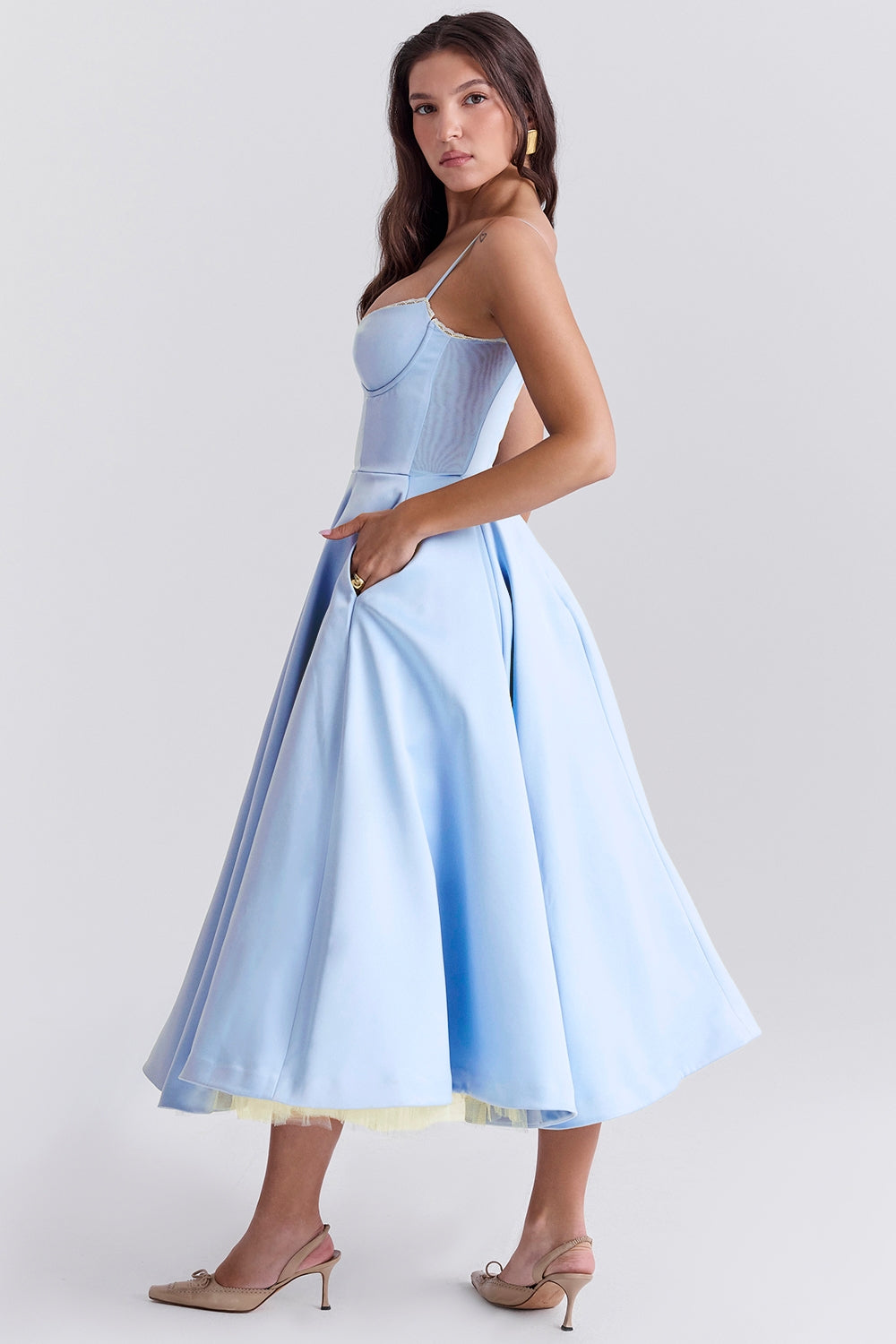 Mademoiselle cinderella blue tulle midi dress Bridesmaid Collection