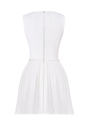 Cupid white pleated mini dress