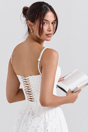 Lorina white broderie anglais corset