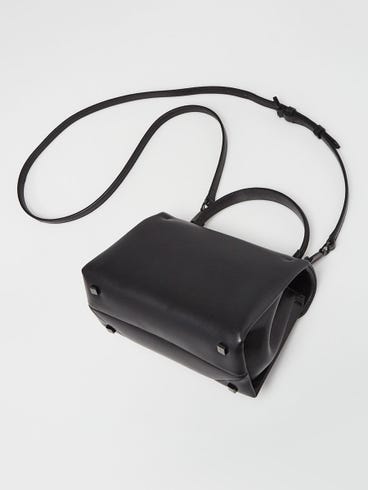 Valentino Black Lambskin Leather One Stud Mini Top Handle Bag