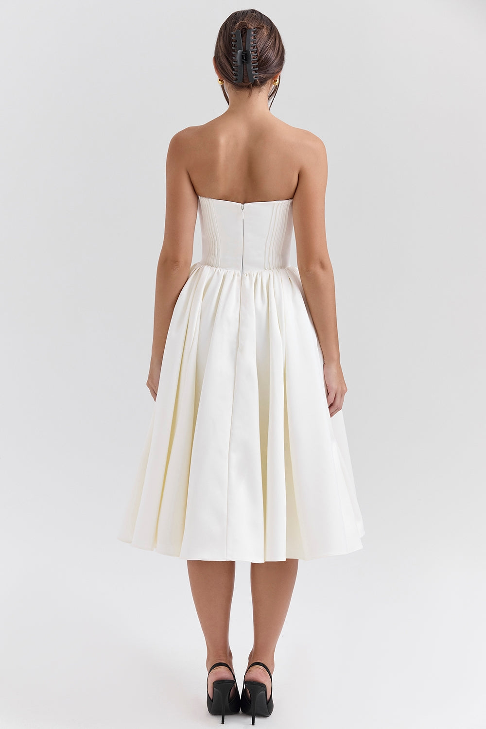 Coco vintage ivory satin midi dress