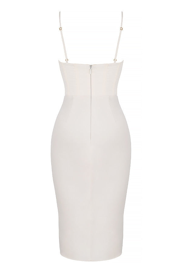 Myrna ivory corset slip dress