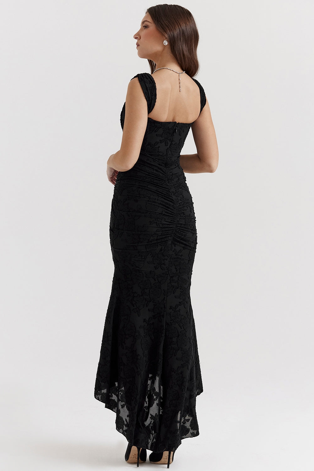 Cesca black floral maxi dress Bridesmaid Collection
