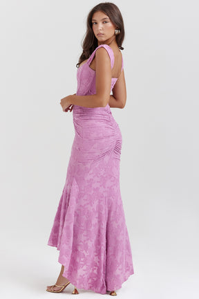 Cesca rose pink floral maxi dress Bridesmaid Collection
