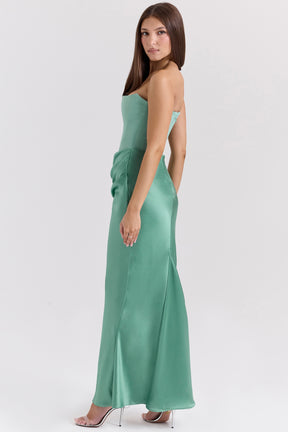 Persephone jade strapless corset maxi dress Bridesmaid Collection