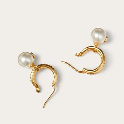 VALENTINO GARAVANI Vlogo Signature Metal Earrings SWAROVSKI Pearls
