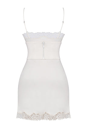 Soraya ivory satin slip dress
