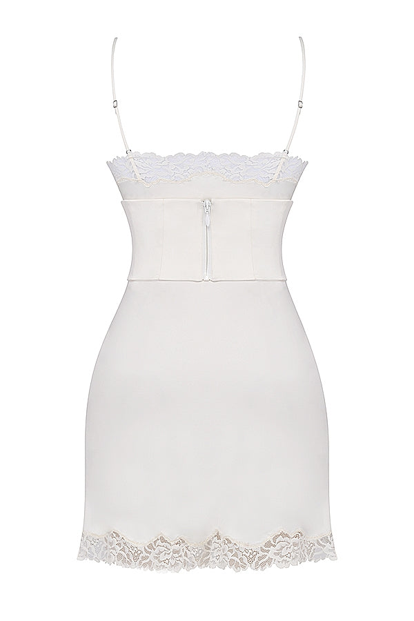 Soraya ivory satin slip dress