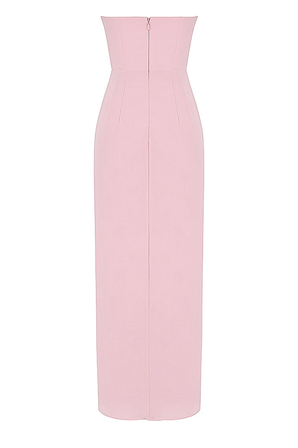 Adrienne pink quartz georgette strapless gown Bridesmaid Collection