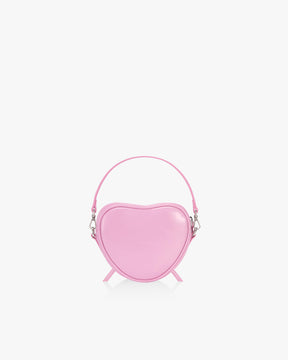 RIBBON TIE HEART BAG - PINK