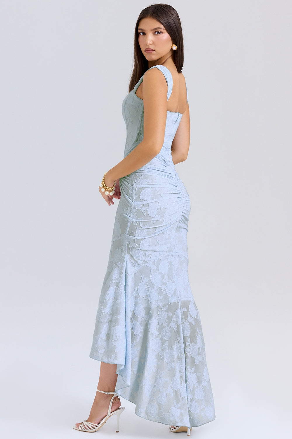 Cesca bluebell floral maxi dress