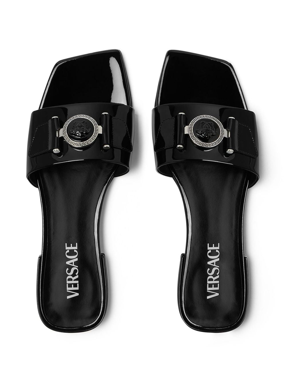 Versace Medusa patent-finish leather sandals