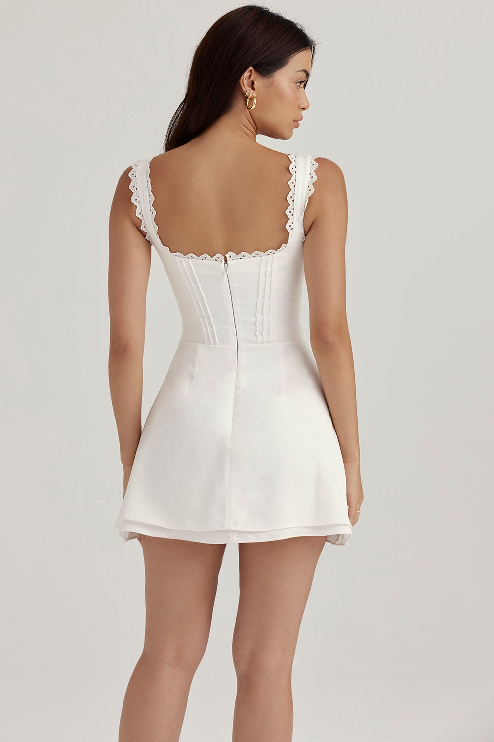 Tilly white pin tuck mini dress