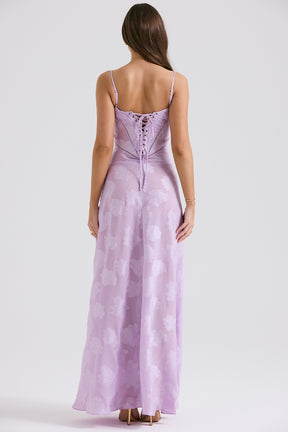 Seren orchid floral lace back maxi dress Bridesmaid Collection